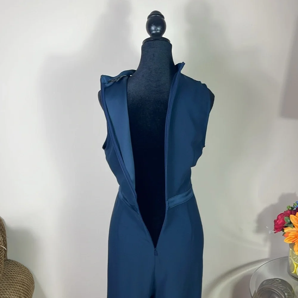 Banana Republic Navy Blue TIE-NECK TUXEDO JUMPSUIT - Picture 7 of 8